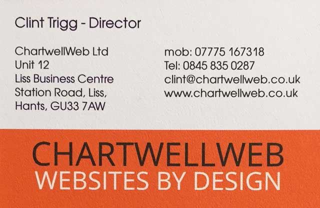 new business card fro chartwellweb from moo.com
